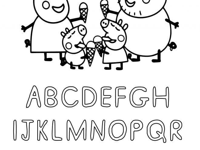 Free printable peppa pig abc coloring pages for preschoolers