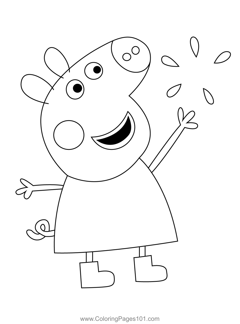 Enjoy pig coloring page for kids