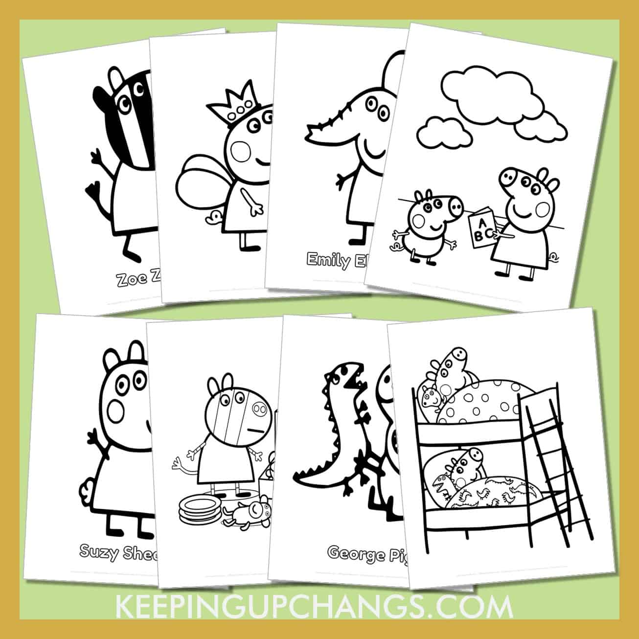 Free peppa the pig coloring pages sheets popular printables