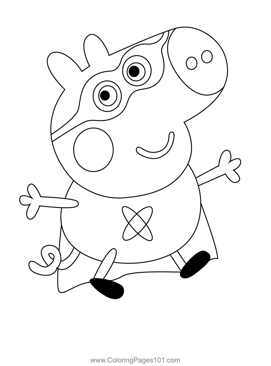 Super george coloring page for kids