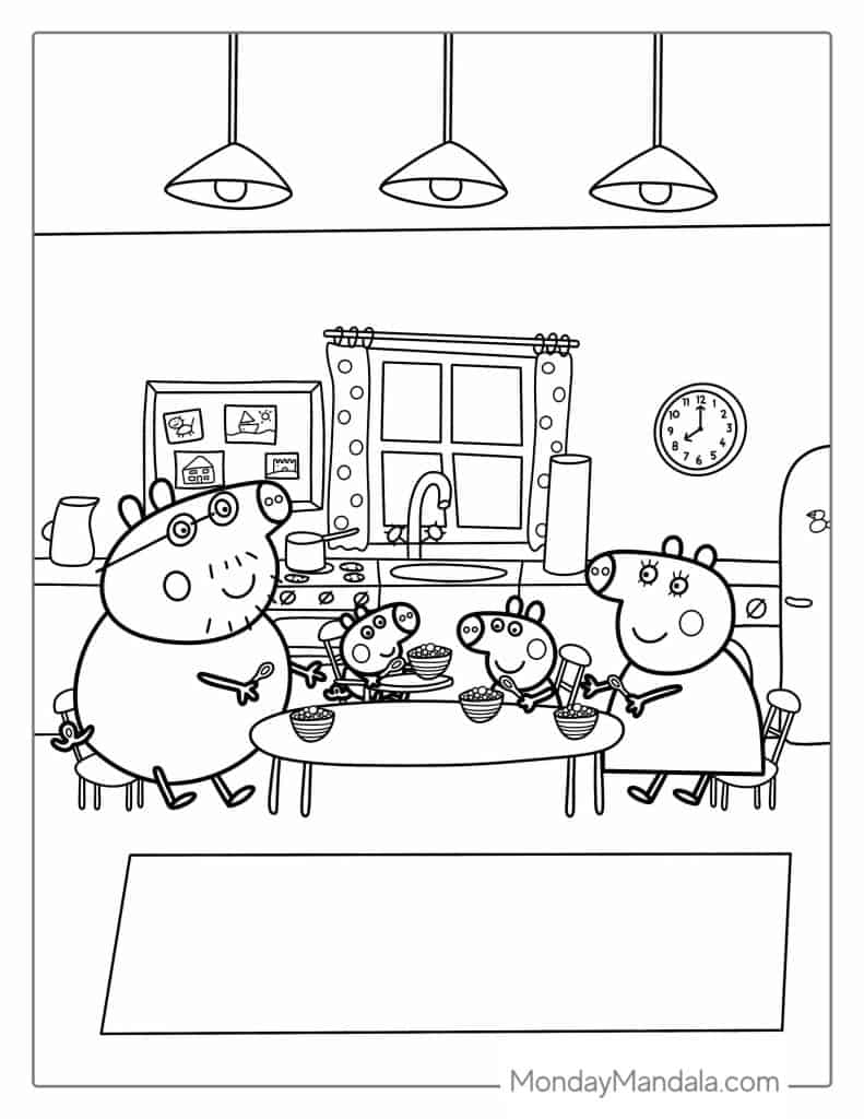 Peppa pig coloring pages free pdf printables