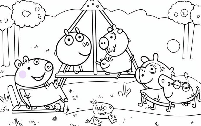 Peppa pig coloring pages for free and printable