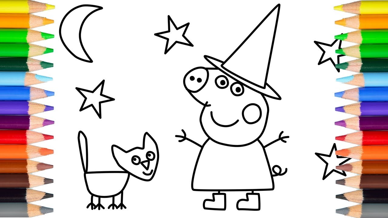 Lets draw peppa pig halloween