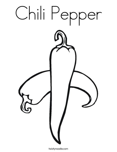 Chili pepper coloring page