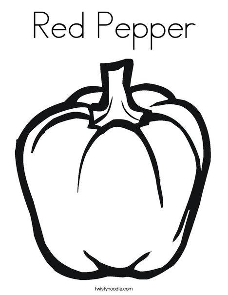 Red pepper coloring page