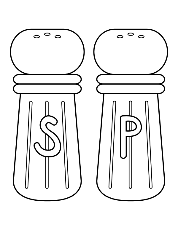 Printable salt and pepper coloring page