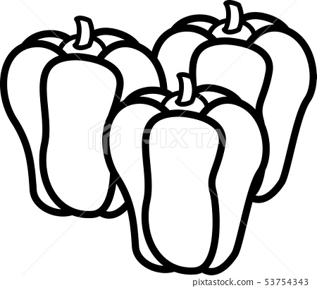 Peppers vegetables black and white coloring page