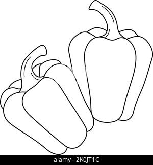 Bell pepper fruit coloring page illustration stock vector image art