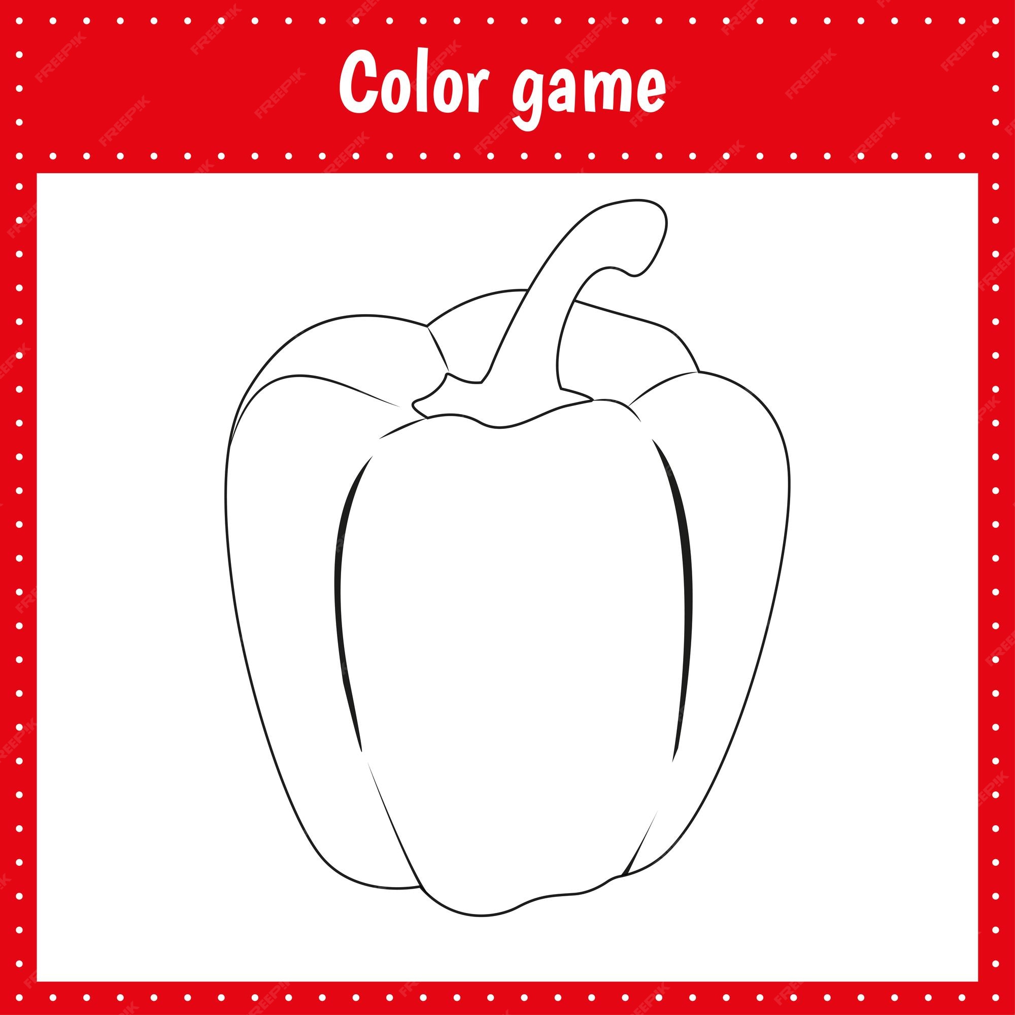 Premium vector coloring page of the pepper