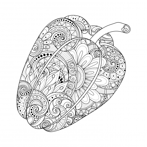 Fantasy pepper coloring page