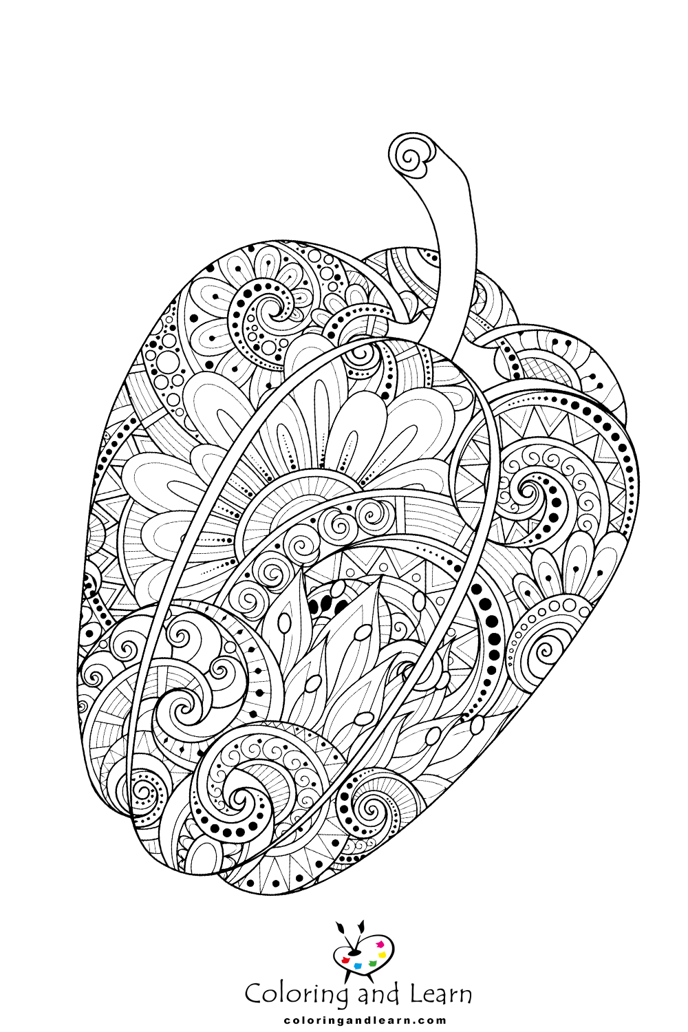 Pepper coloring pages for adults