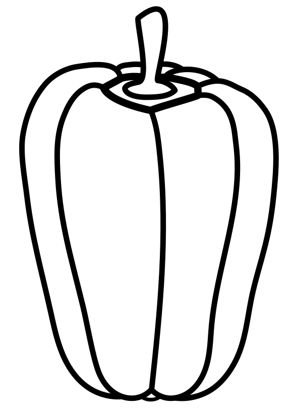 Green pepper drawing for coloring page free printable nurieworld