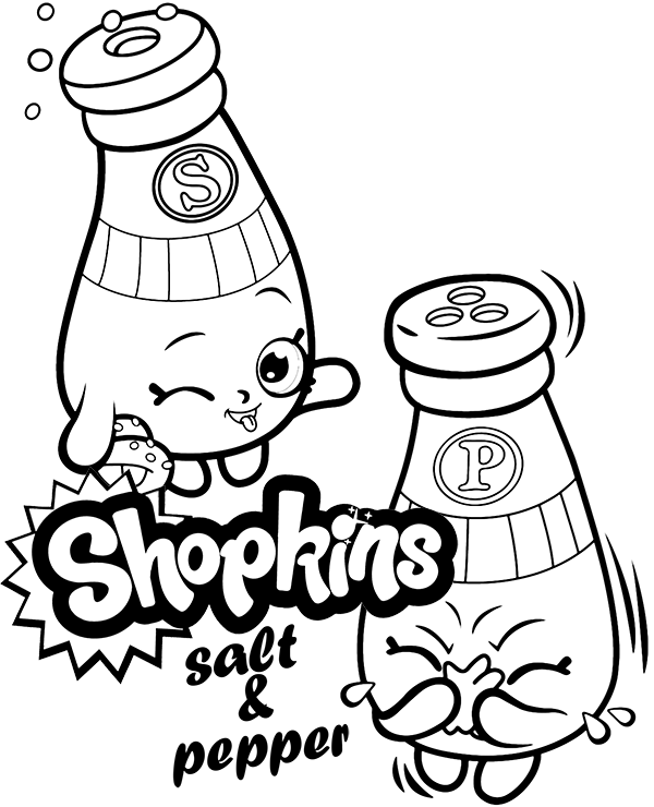 Shopkins salt pepper coloring pages