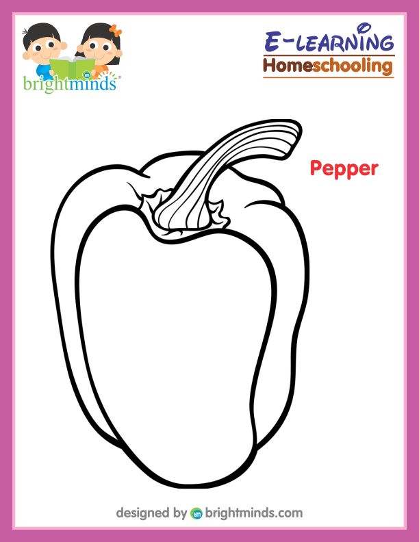 Pepper coloring sheet bright minds platform