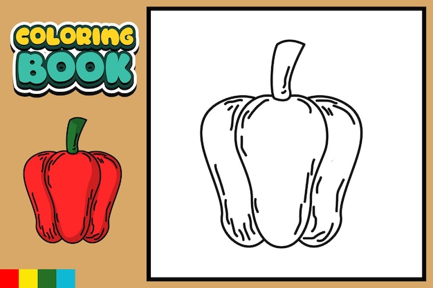 Premium vector coloring book for kids peppers vector