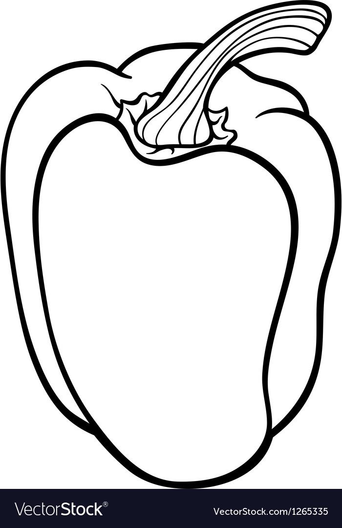 Pepper vegetable cartoon for coloring book vector image