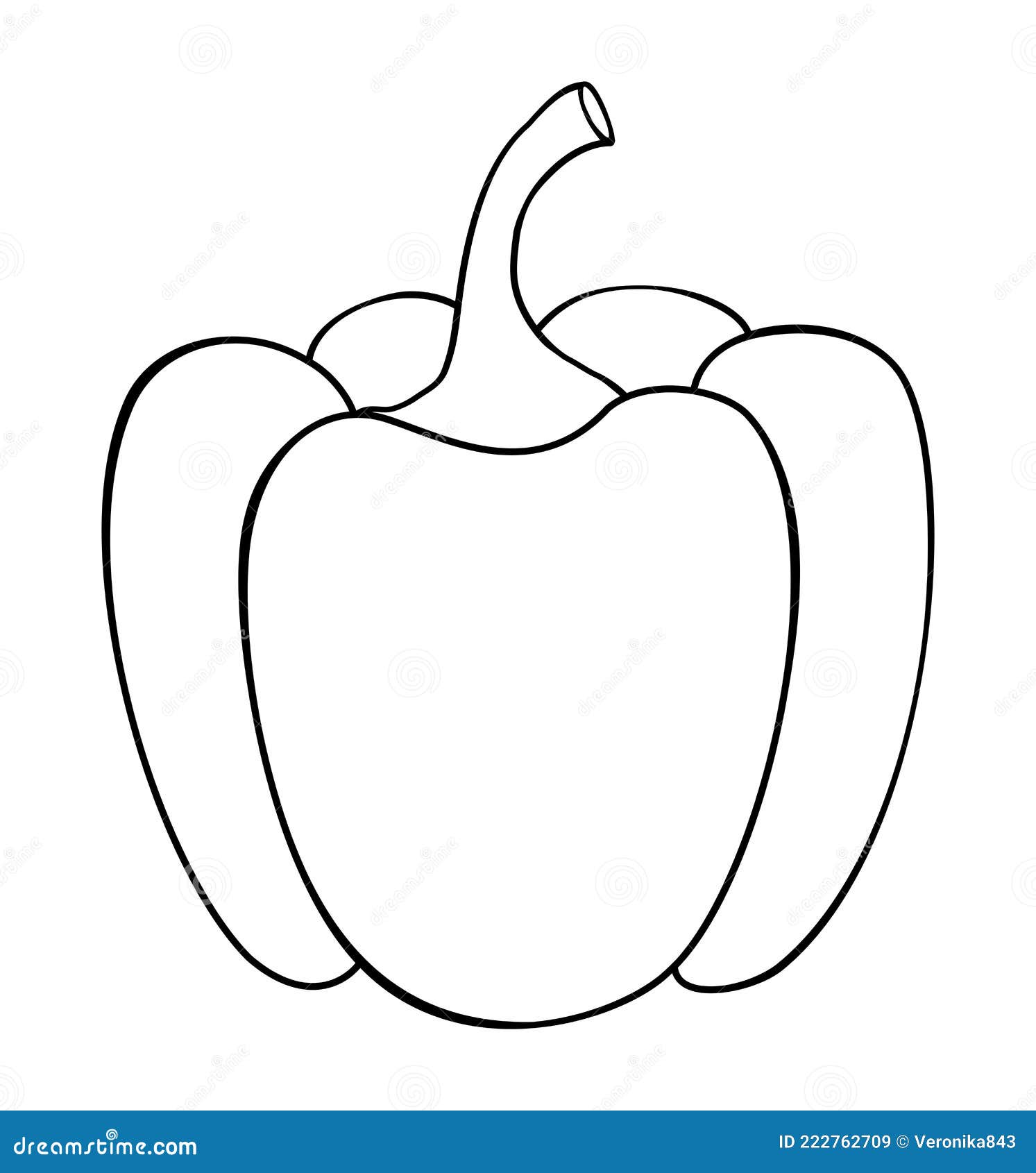 Bell pepper outline icon paprika vector illustration isolated on white coloring book page for children stock vector