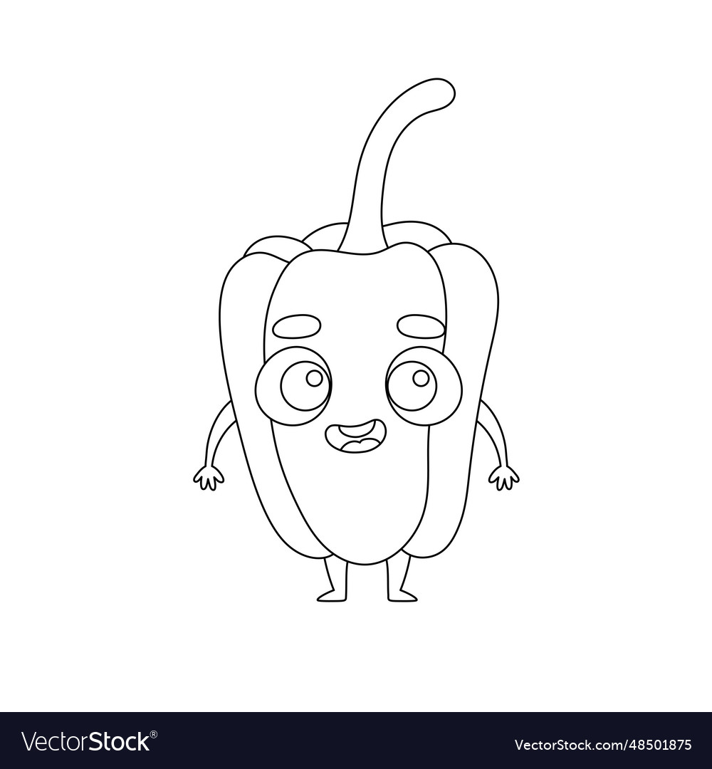 Coloring page funny pepper book for kids vector image