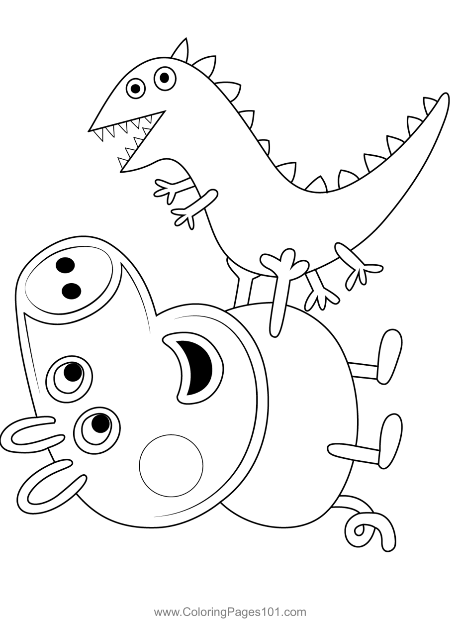 Peppa pig toy coloring page for kids