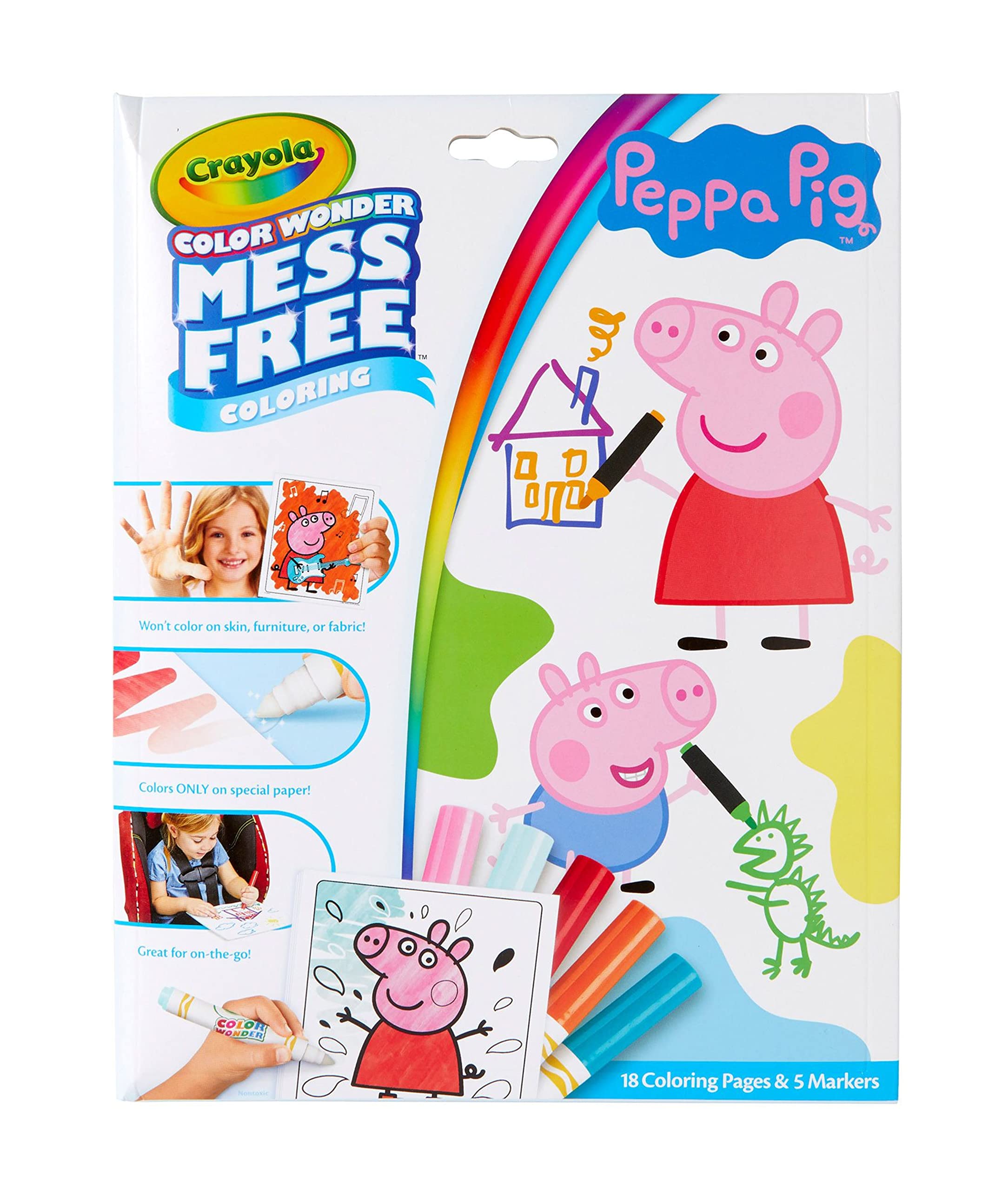 Crayola peppa pig color wonder mess free coloring activity set toddler coloring kit peppa pig toy gift for kids ages everything else