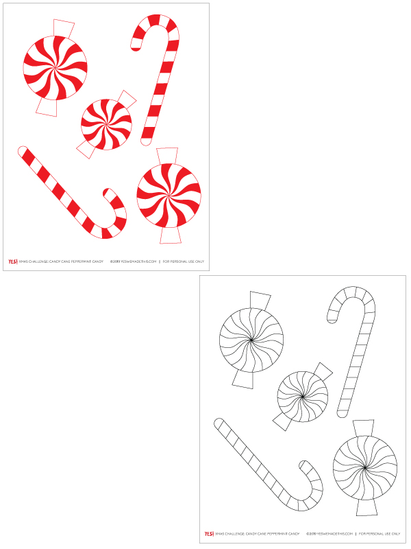 Candy cane printable coloring page