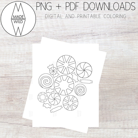 Christmas candy coloring page png peppermint candy coloring page png adult coloring page kids coloring page winter coloring page instant download