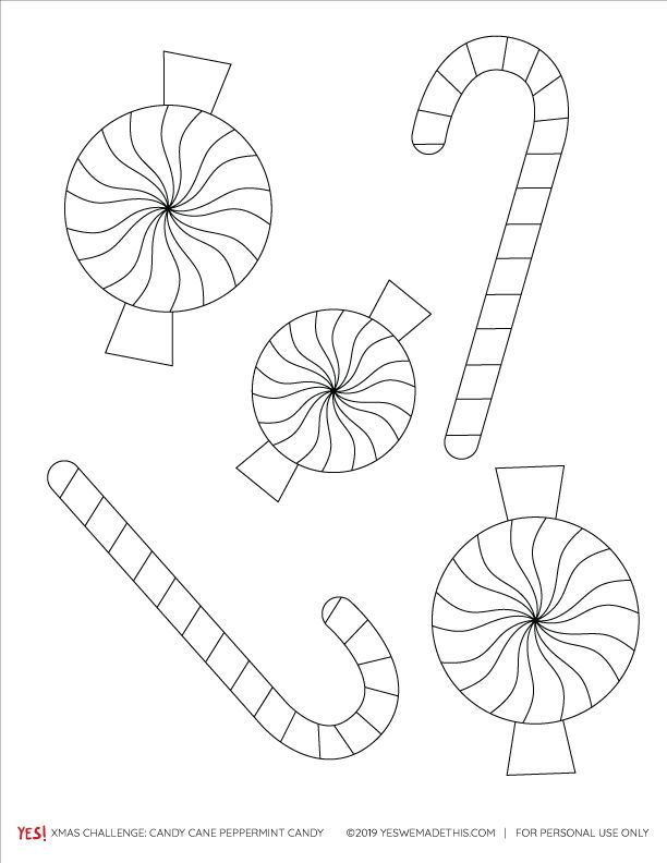 Candy cane printable coloring page