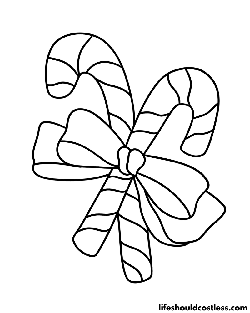 Candy cane coloring pages free printable pdf templates