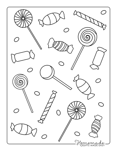 Free printable candy coloring pages