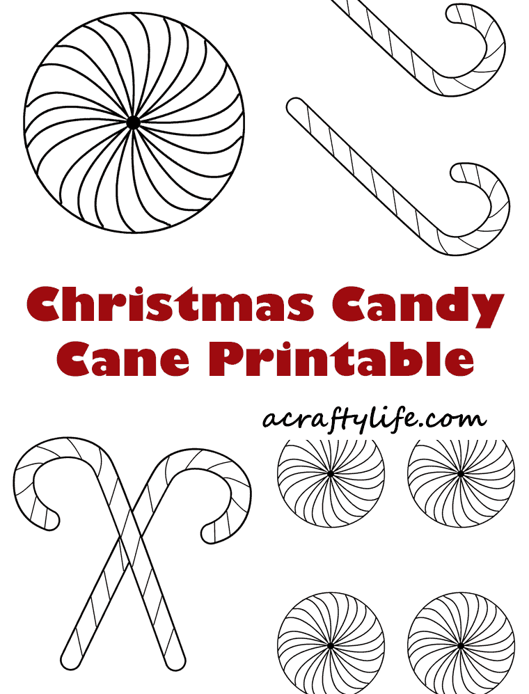 Free christmas candy printable template candy canes