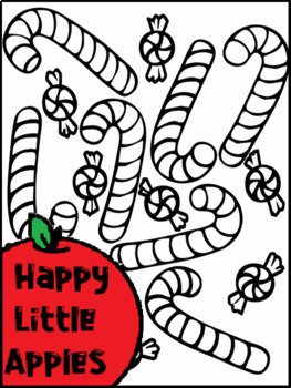 Candy cane peppermint coloring sheet by happy little apples tpt