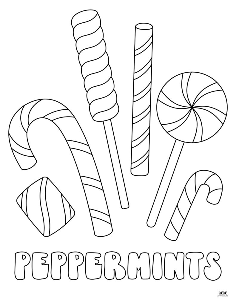 Candy cane coloring pages templates