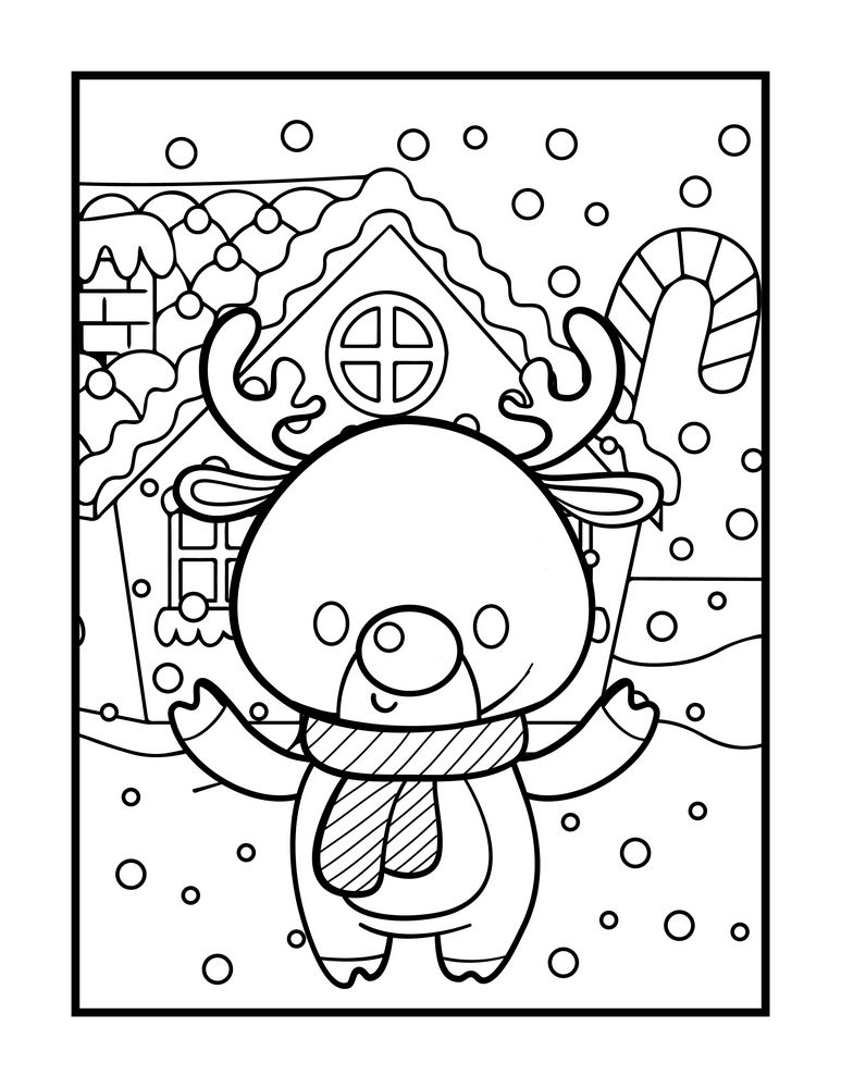 Santas reindeer coloring pages