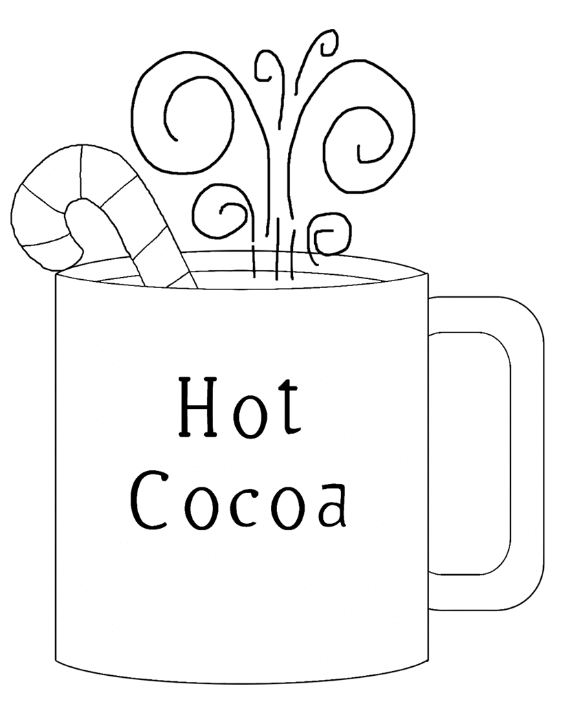 Hot cocoa coloring pages