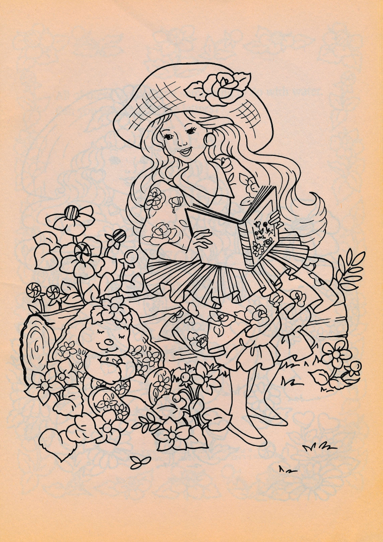 Peppermint rose coloring book vintage color activity pages brown eyed rose