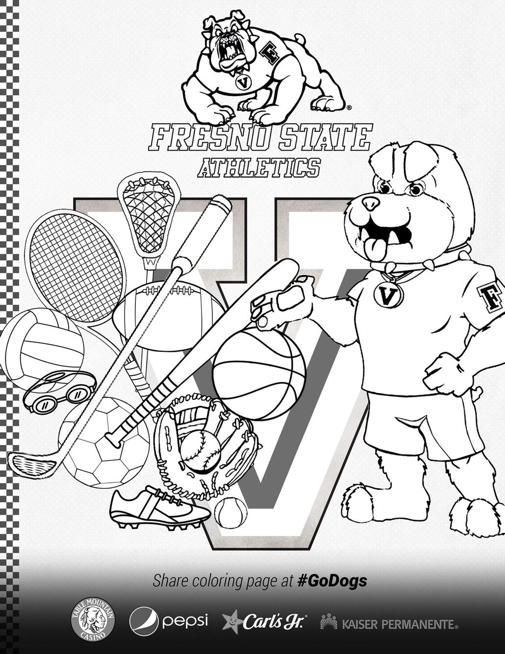 Fresno state athletics coloring page