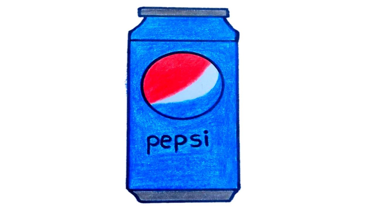 How to draw a pepsi can very easy pepsi can drawing step by step