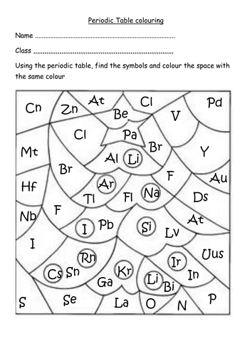 Christmas periodic table colouring in teaching resources