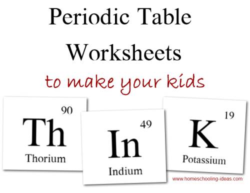 Periodic table worksheets