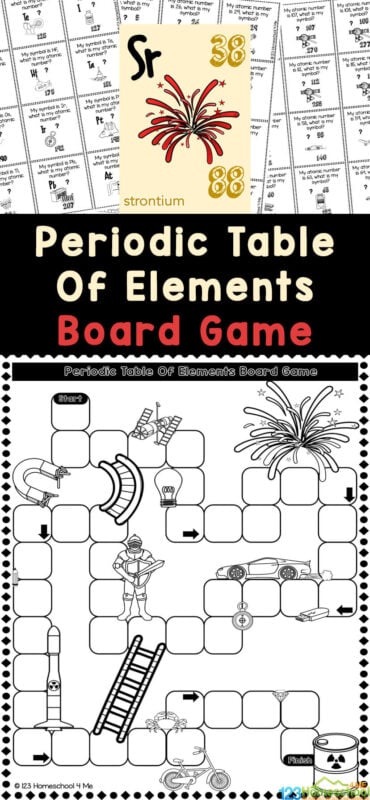 Free printable periodic table board game activities for kids