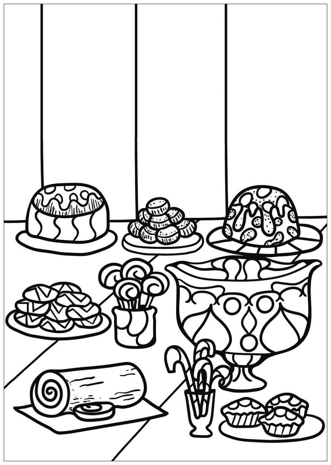 Dessert coloring pages