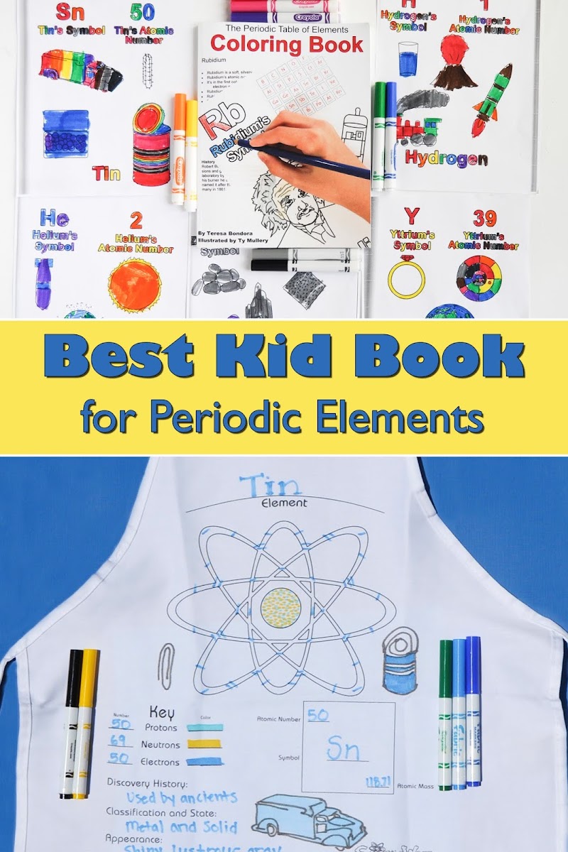 The periodic table of elements coloring book and sciencewear apron review jennys crayon collection