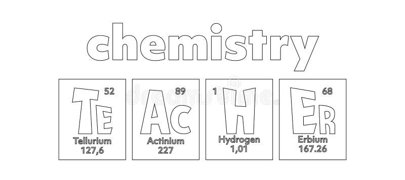 Teacher periodic table of elements quote for school collegeuniversity back to school first day at school graduation stock vector