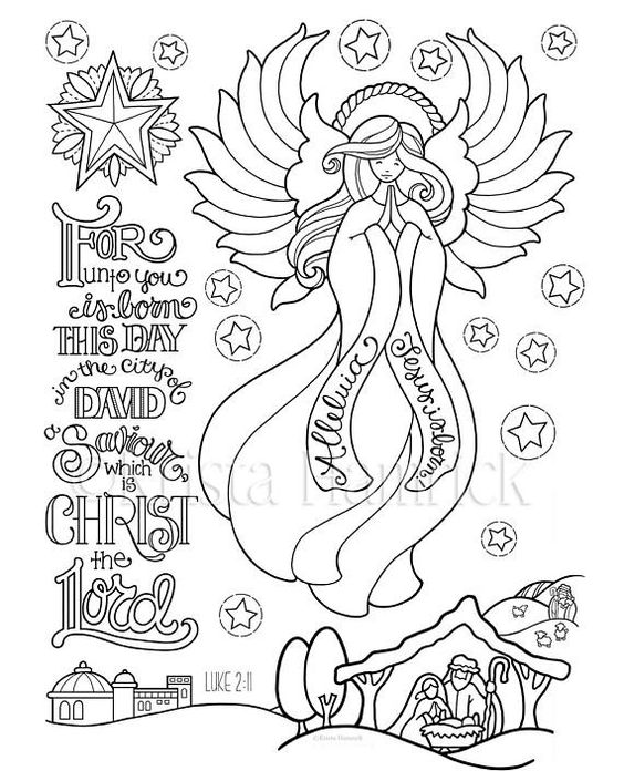 A saviour is born coloring page in two sizes x bible journaling tip