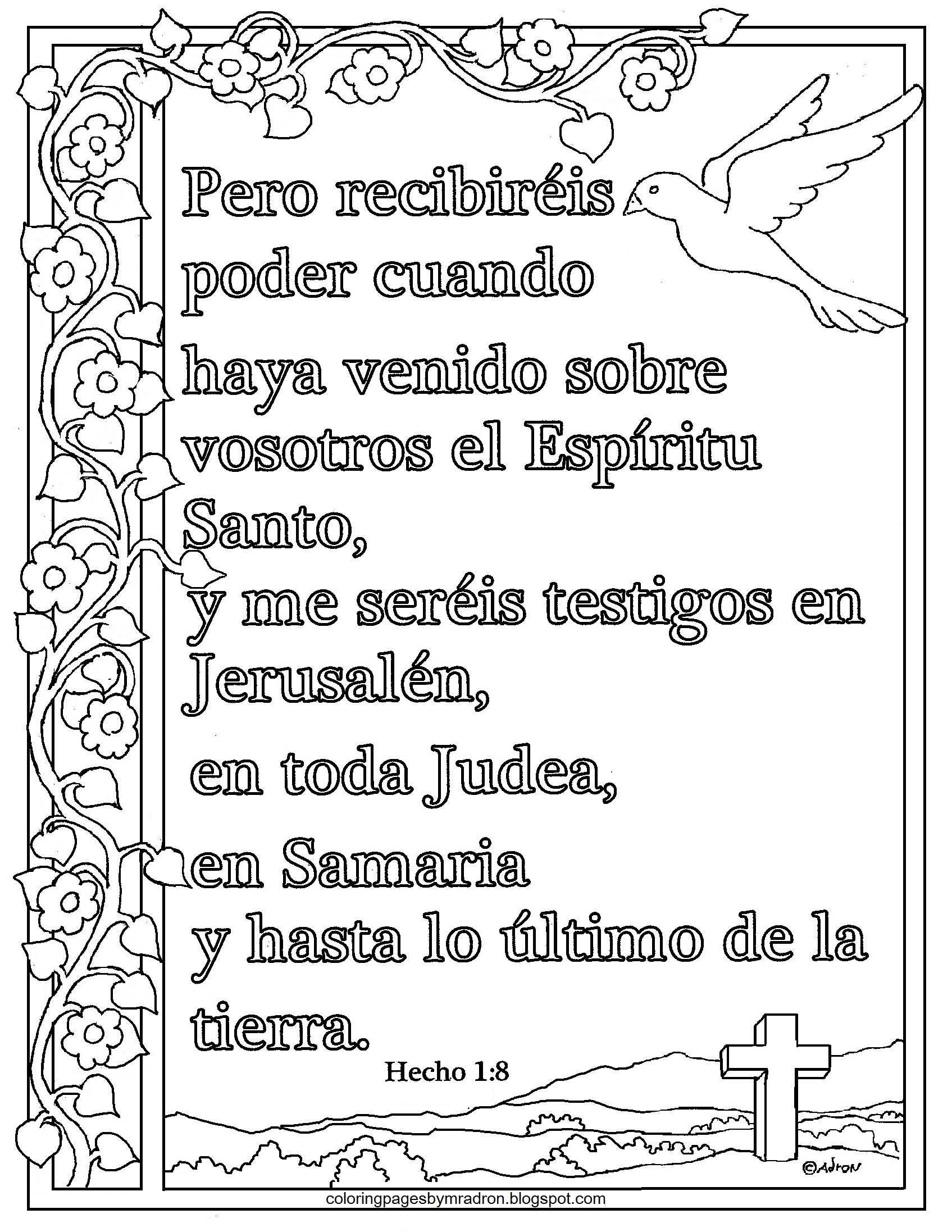 Hechos print and color page for acts in spanish there are hundreds of print aâ bible coloring pages bible verse coloring page bible activities for kids