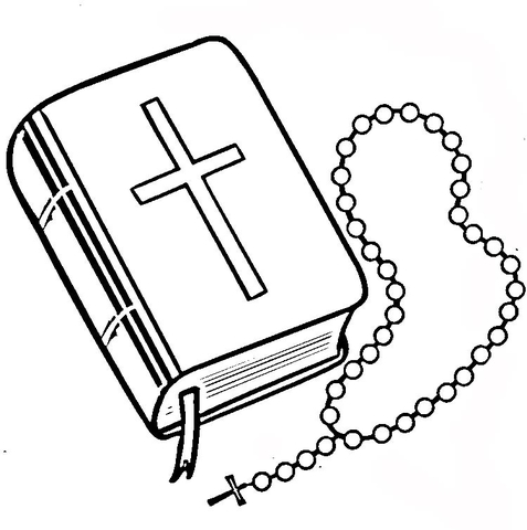 Bible and rosary coloring page free printable coloring pages