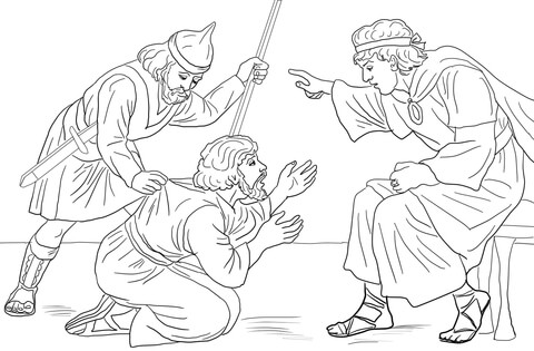Unforgiving servant parable coloring page free printable coloring pages