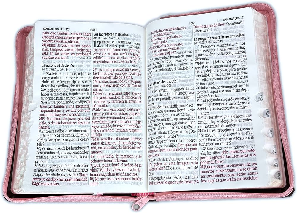 Biblia letra gigante para mujer con cierre reina valera manual rosado floral con indice video games