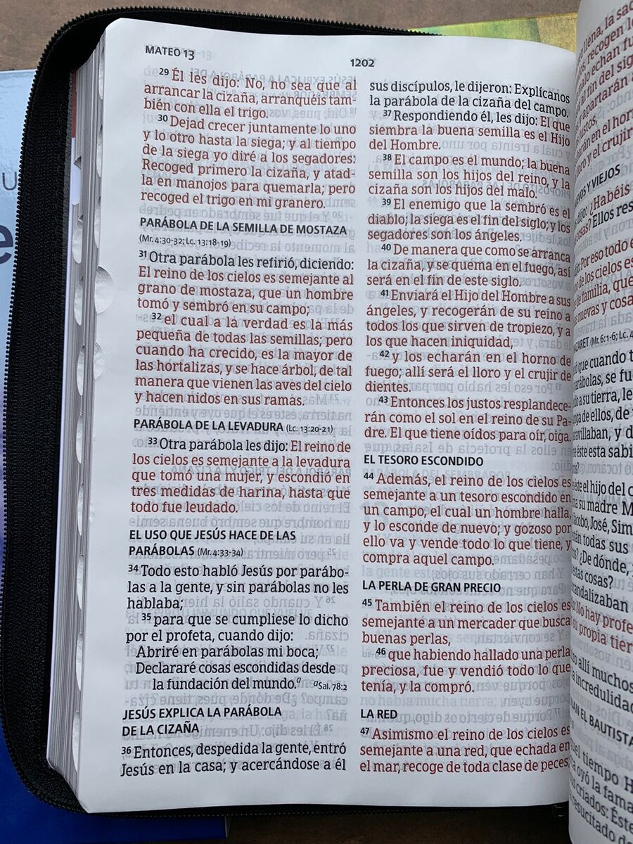 Biblia letra gigante puntos reina val semipiel negro cierre con indice
