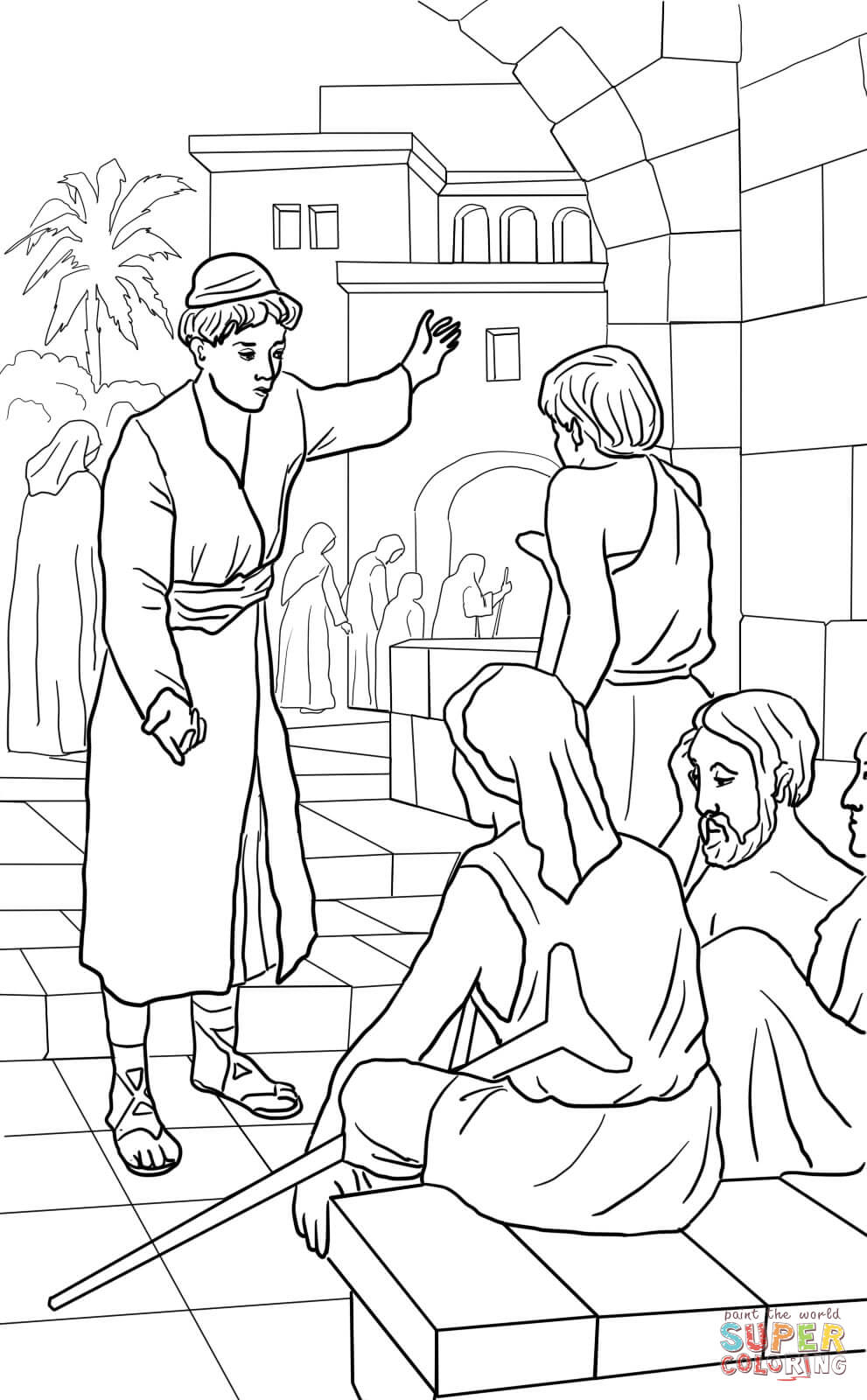 Parable of the great banquet coloring page free printable coloring pages